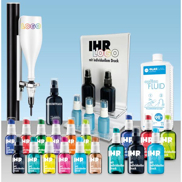 GLASKLAR Starter-Komplettpaket 30 ml plus 100 Flaschen à 100 ml